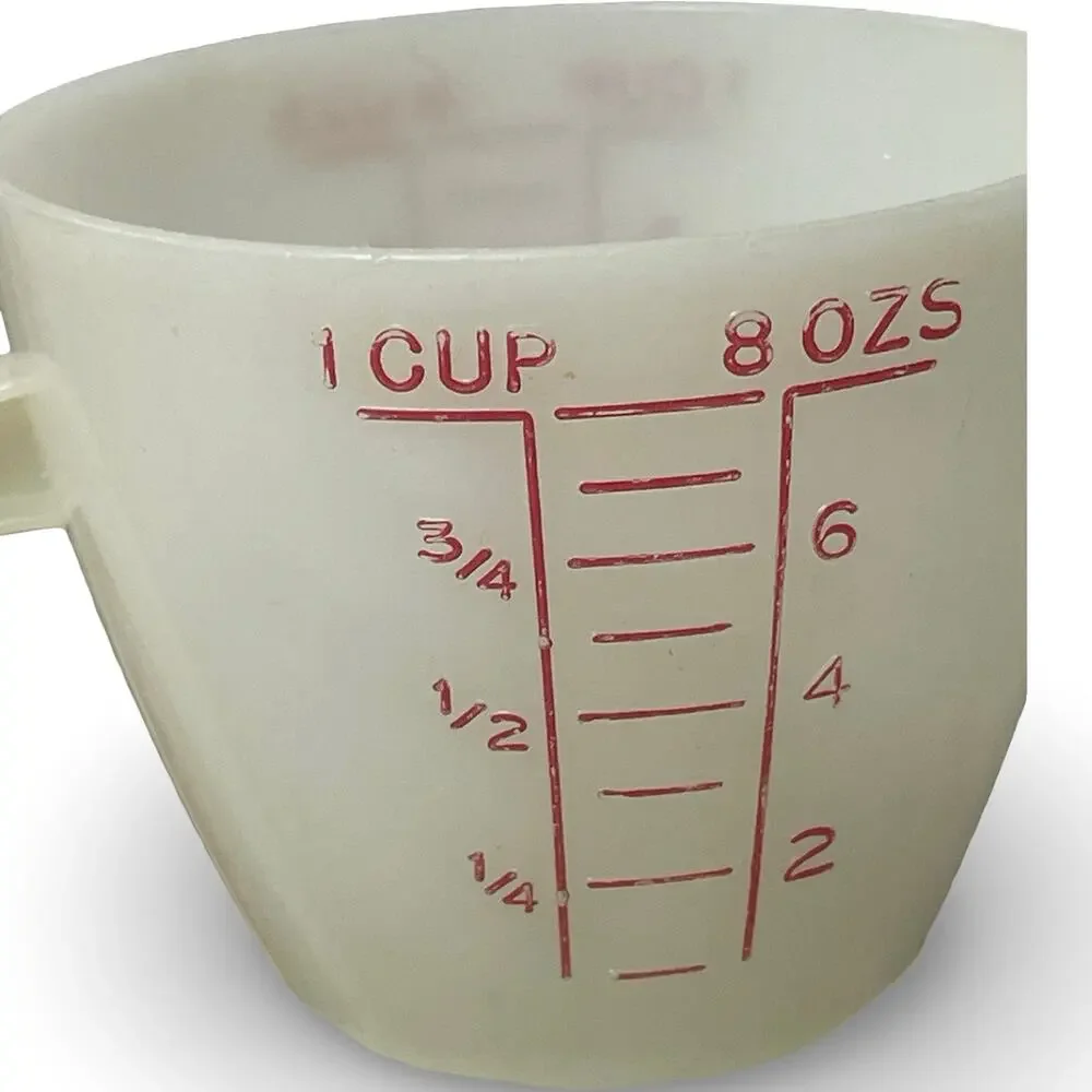 Vintage Tupperware Hourglass Measuring Cup 860 Two-Sided Wet Dry 1 Cup 8oz USA